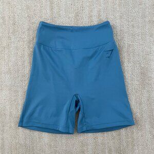 Gymshark Biker High Waist Shorts With Scrunch Back S Blue